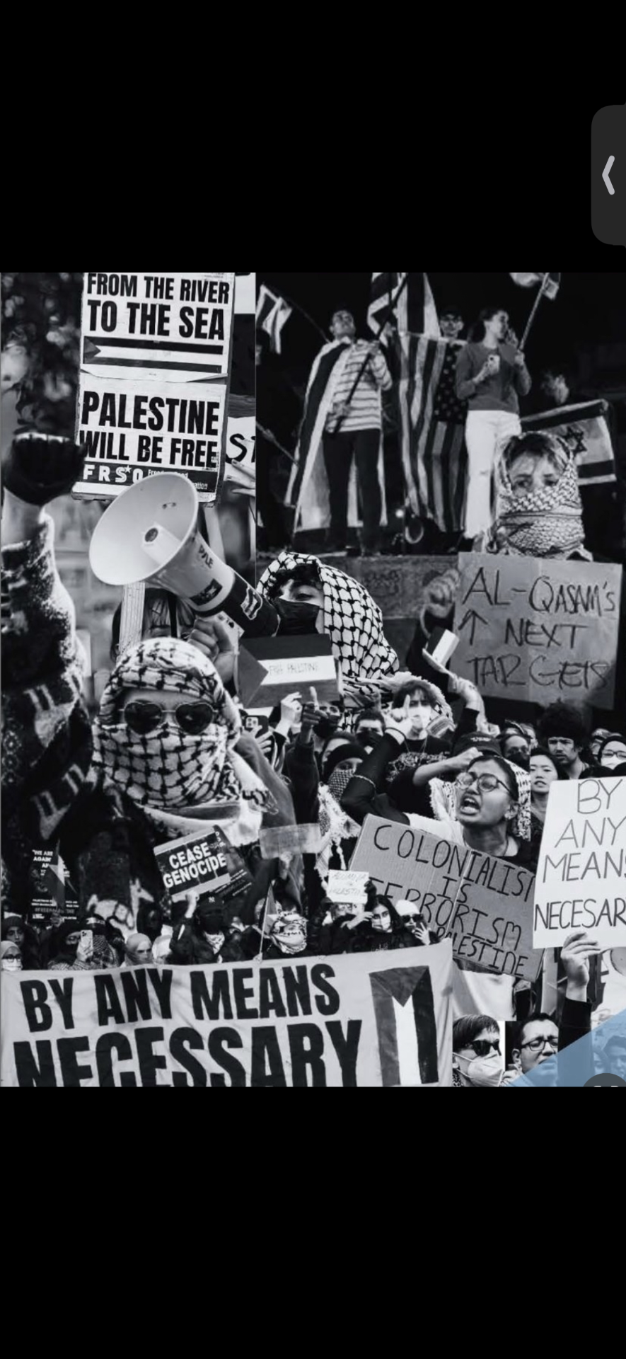 Protesters with antisemitic signs and slogans